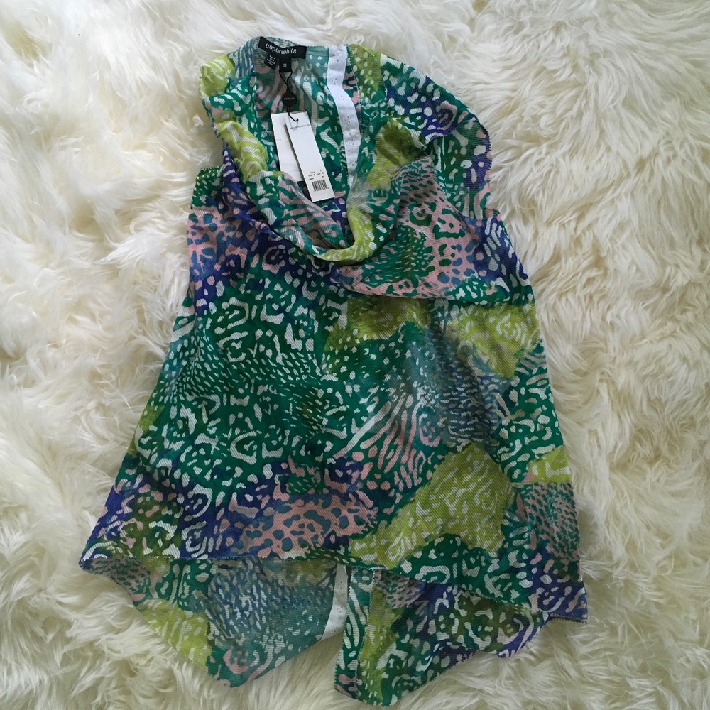 Paperwhite silk blend top tunic NWT